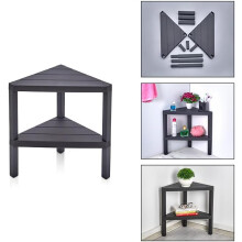 (2 Tier Black) Triangle Corner Shelf Space-Saving Shelving Unit