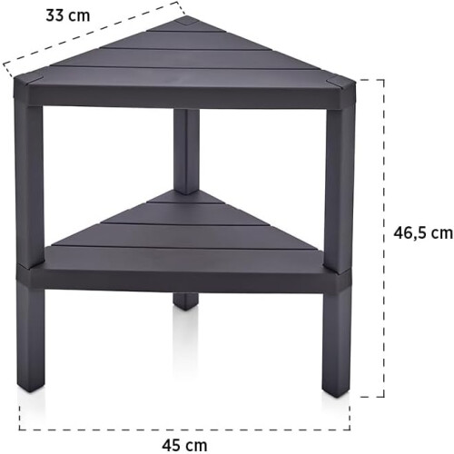 (2 Tier Black) Triangle Corner Shelf  Space-Saving  Shelving Unit 2