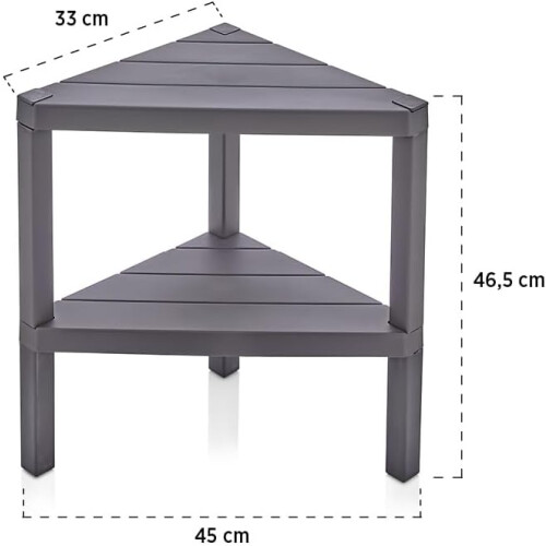 (2 Tier Grey) Triangle Corner Shelf  Space-Saving  Shelving Unit 2