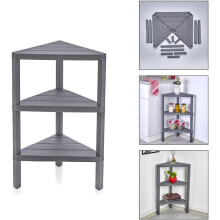 (3 Tier Grey) Triangle Corner Shelf Space-Saving Shelving Unit