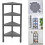 (4 Tier Grey) Triangle Corner Shelf  Space-Saving  Shelving Unit 3