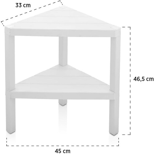 (2 Tier White) Triangle Corner Shelf  Space-Saving  Shelving Unit 2