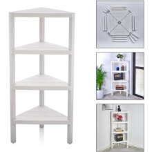 (4 Tier White) Triangle Corner Shelf Space-Saving Shelving Unit