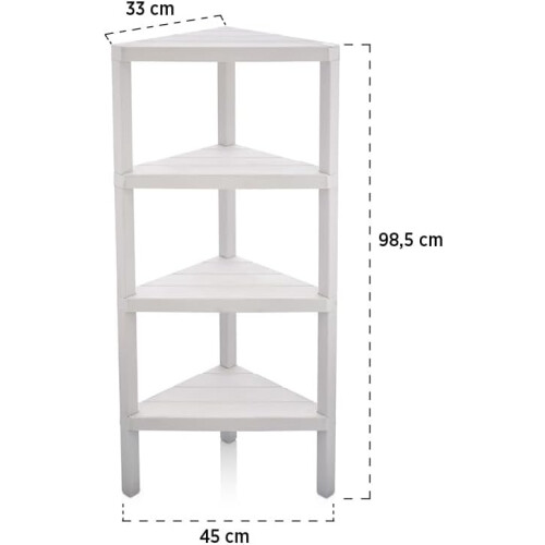(4 Tier White) Triangle Corner Shelf  Space-Saving  Shelving Unit 2