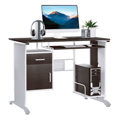 (Black walnut) Computer Desk Storage Drawer Cabinet Tray CPU Rack