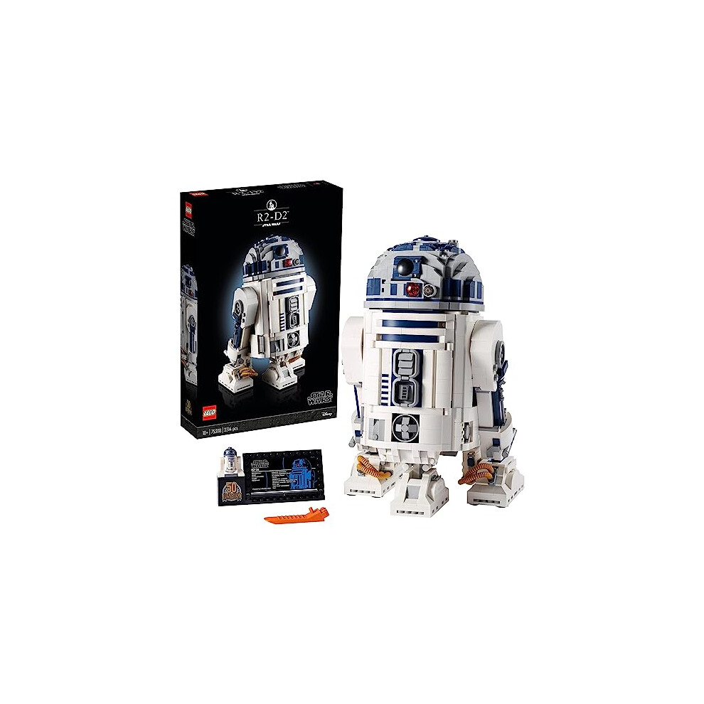 LEGO Star Wars R2-D2 Droid Building Set for Adults, Collectible Display Model with Luke Skywalker's Lightsaber, Father's Day Treat