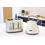 (Cream) 4-Slice Toaster, High-Gloss Geometric Design, Defrosting and Warming, Variable Width Slots, Removable Crumb Tray, Cream 9