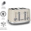 (Cream) 4-Slice Toaster, High-Gloss Geometric Design, Defrosting and Warming, Variable Width Slots, Removable Crumb Tray, Cream 2