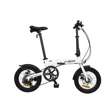 ECOSMO 16" Lightweight Alloy Folding City Bike Bicycle,6 SP SHIMANO, Dual Disc brakes - 16AF02W