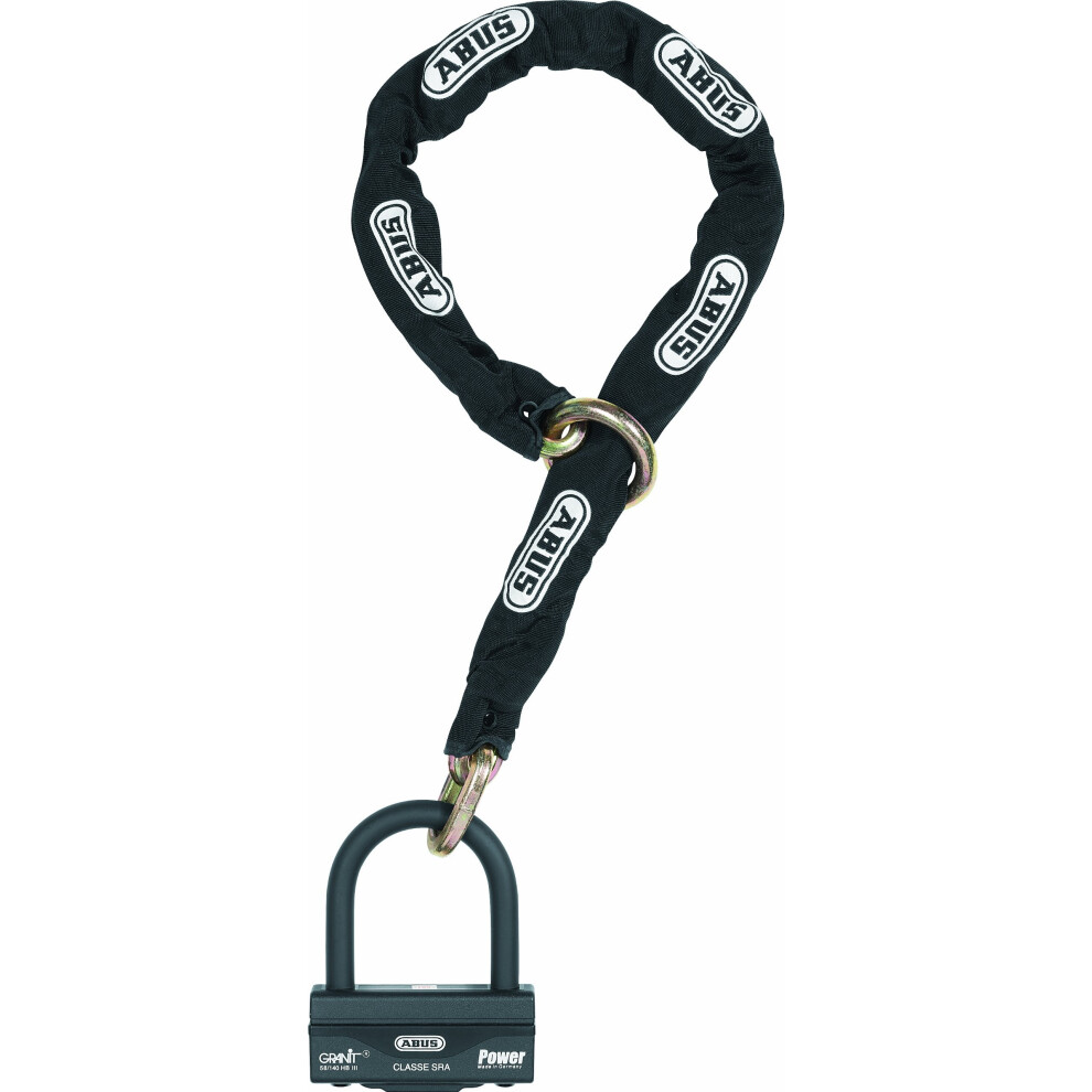 ABUS U-lock 58/140HBIII100 + chain 12KS80Loop - Motorbike lock with XPlus cylinder & SRA approved