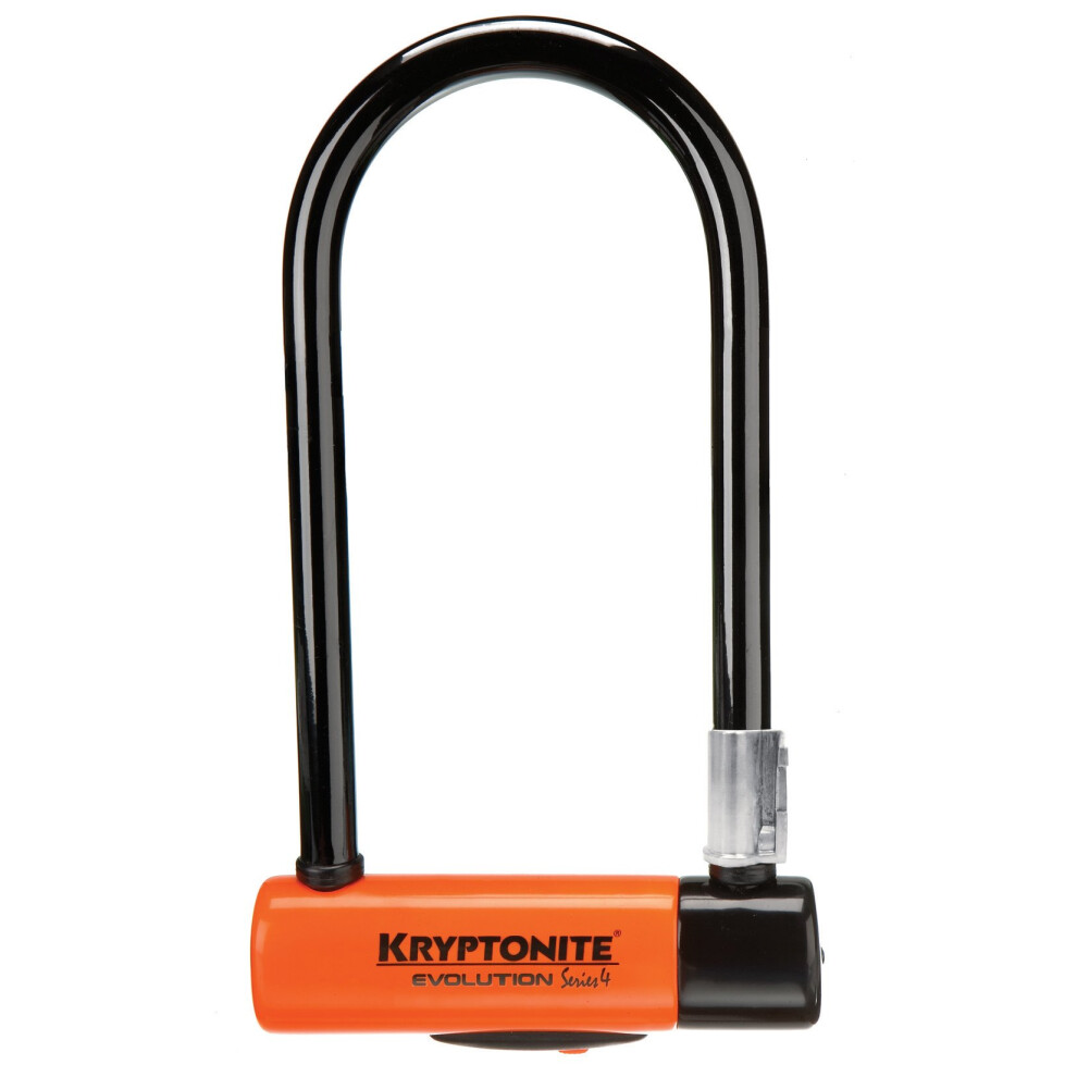 Kryptonite Evolution Series 4 FlexFrame U-Lock - Black/Orange,10.2 cm x 22.9 cm x 14 mm.