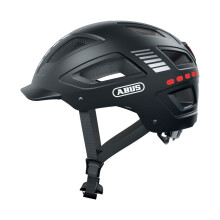 ABUS Bike Helmet with Light, Hyban 2.0 LED, Head Protection with Front and Rear Light, Robust Hard Shell, Unisex
