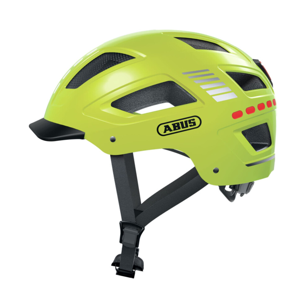 ABUS Bike Helmet with Light, Hyban 2.0 LED, Head Protection with Front and Rear Light, Robust Hard Shell, Unisex