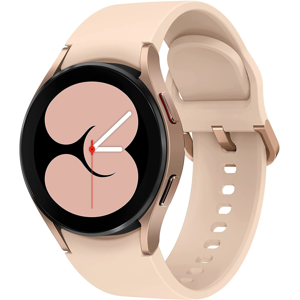 Samsung Galaxy Watch4 BT Round Bluetooth Smartwatch, Wear OS, Rotating Bezel, Fitness Watch, Fitness Tracker, 40 mm, Pink Gold (Clear Version)