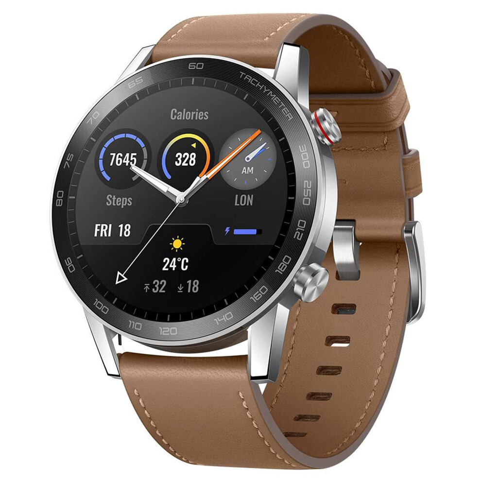 HONOR MagicWatch 2 46mm Smartwatch Monitor for Oxygen Saturation Heart Rate Stress, Fitness Activity Tracker 15 Exercise Modes, Running App, Brown