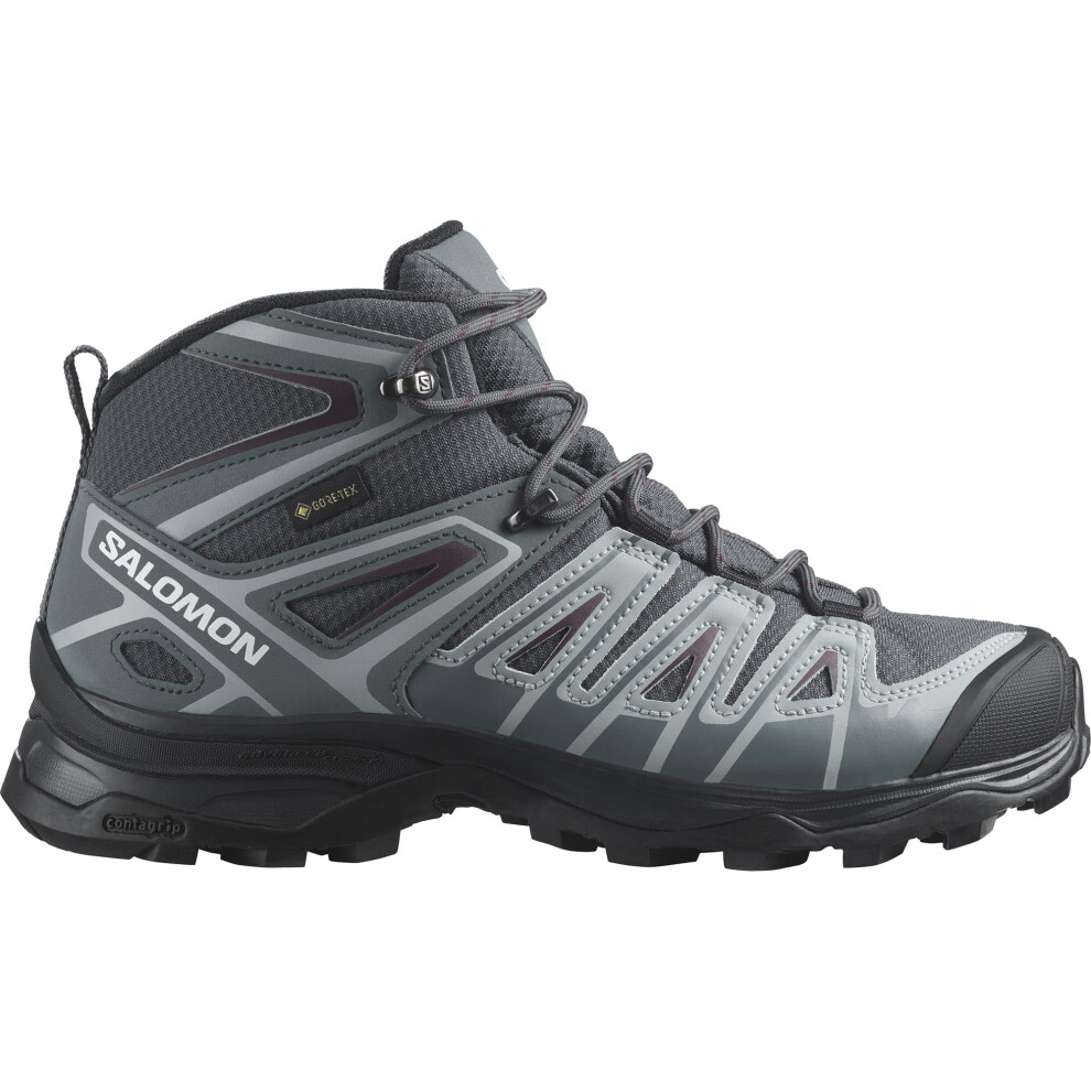 Salomon X Ultra Pioneer Mid Gore-Tex Waterproof Women's Outdoor Shoes, All weather, Secure foothold, and Stable & cushioned, Ebony, 6