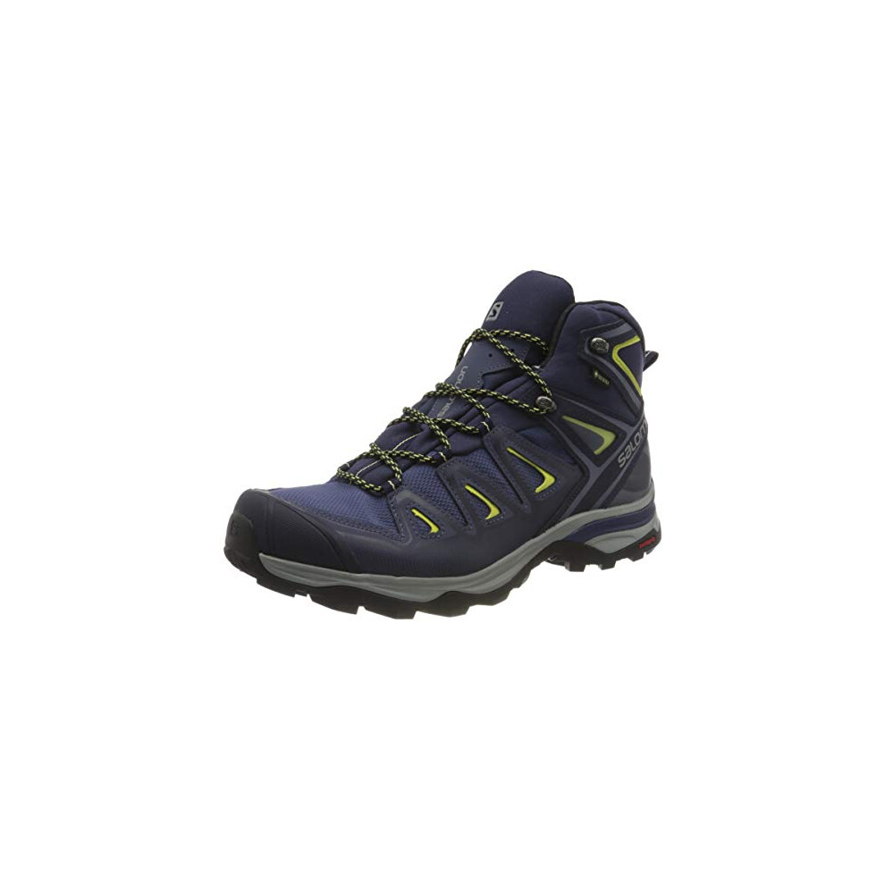 Salomon Women's X Ultra 3 Wide Mid Gore-Tex Hiking Shoe, Crown Blue/Evening Blue/Sunny Lime, 9.5 UK