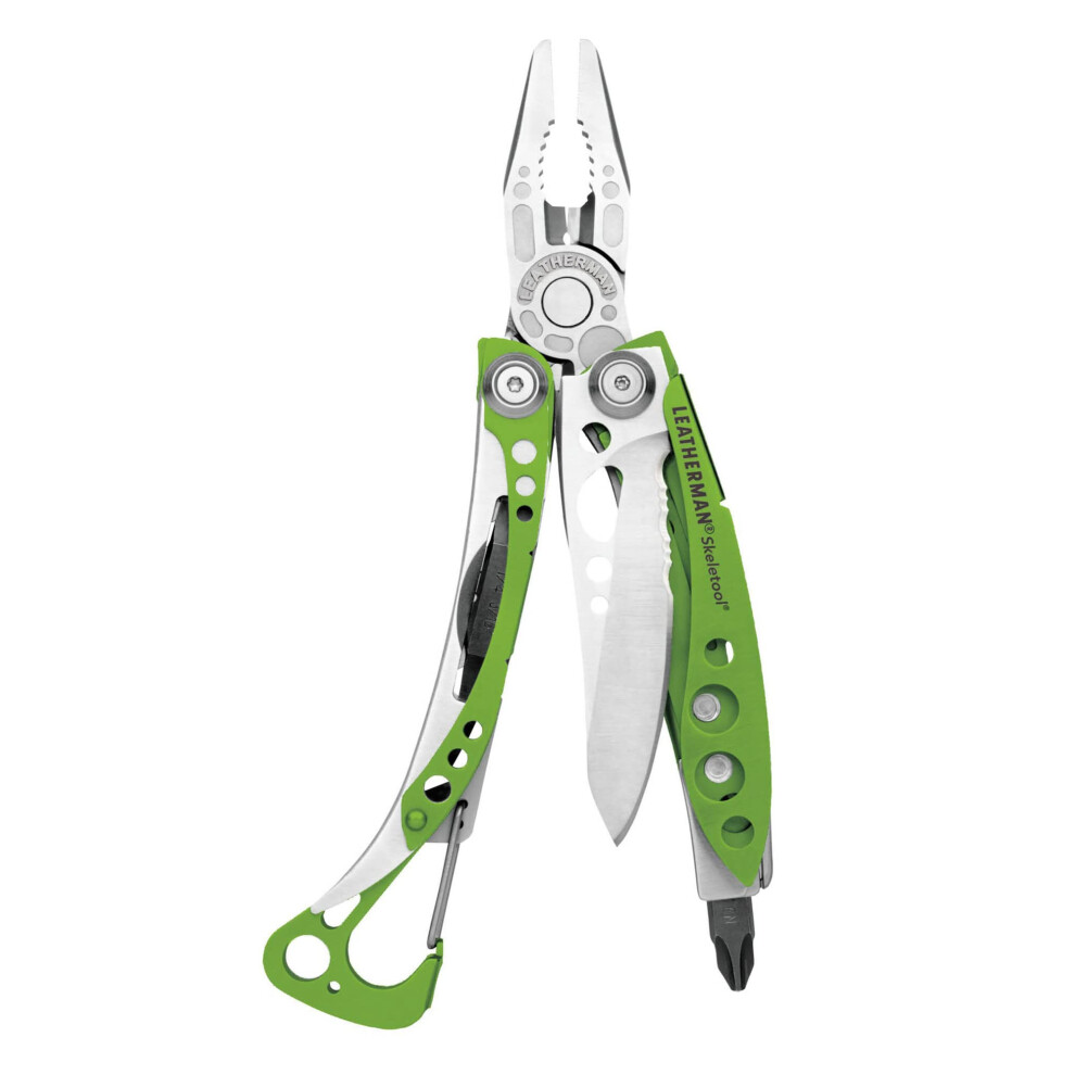 Leatherman Skeletool - Lightweight multipurpose DIY multi-tool with 7 essential tools including a bottle opener, Made in the USA, in moss green