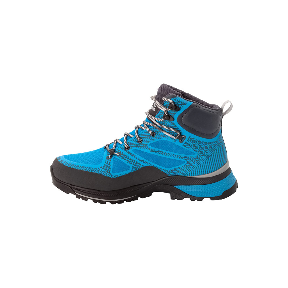 Jack Wolfskin Men's Force Striker Texapore MID M Walking Shoe, Blue/Lime, 8 UK
