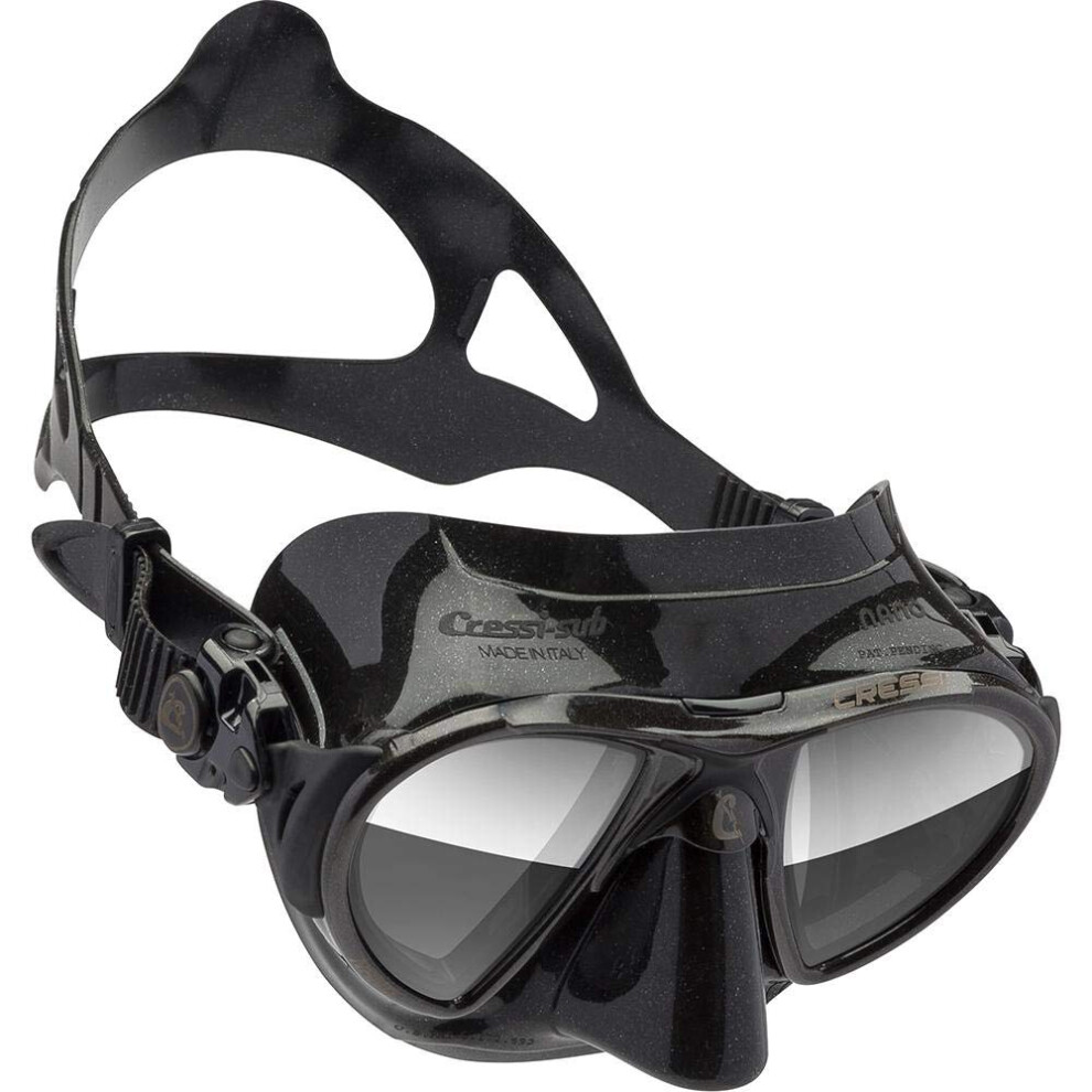 Cressi Nano Compact Low Volume Scuba-Freediving-Snorkeling Mask (Made In Italy), Hd Mirrored Lens Black