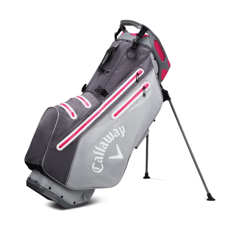 Callaway Golf Fairway 14 HD Waterproof Stand Bag (2022 edition), Charcoal/Silver/Pink