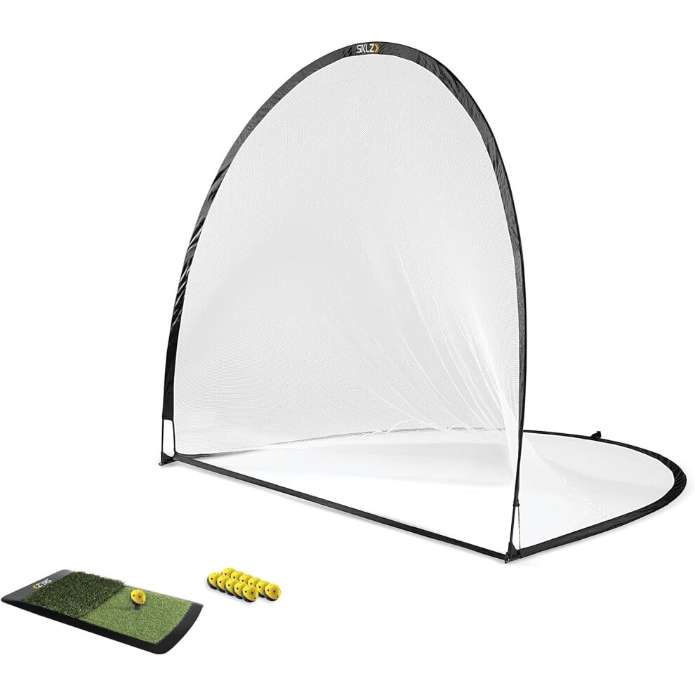 Photos - Golf SKLZ Unisex's Home Driving Range Kit with Net, Balls, Launch Pad, and Tees, Black/Yellow, 1 Size