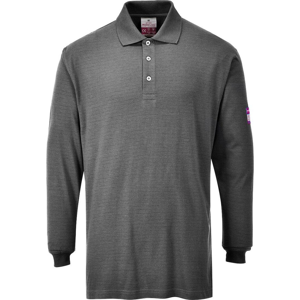 Flame Resistant Anti-Static Long-Sleeved Polo Shirt