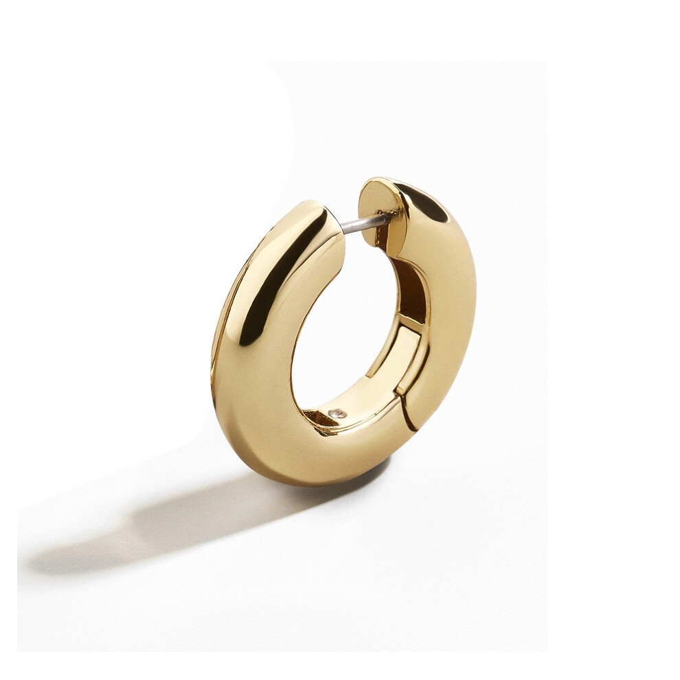 (Gold) Sleek Copper Hoop Earrings For Women Geometric Shape Ideal For Birthdays And Anniversaries Gold