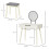 Homcom HOMCOM Dressing Table Vanity Set with Round Mirror & Stool, White - 2 Drawers, Cushioned Stool (831-356) 2