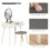 Homcom HOMCOM Dressing Table Vanity Set with Round Mirror & Stool, White - 2 Drawers, Cushioned Stool (831-356) 4