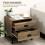 Homcom HOMCOM Retro Bedside Table Metal Frame Bedroom Side Table w/ 2 Drawers Coffee 4