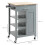Homcom HOMCOM Compact Kitchen Trolley Utility Cart on Wheels with Open Shelf Grey 2