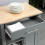 Homcom HOMCOM Compact Kitchen Trolley Utility Cart on Wheels with Open Shelf Grey 8