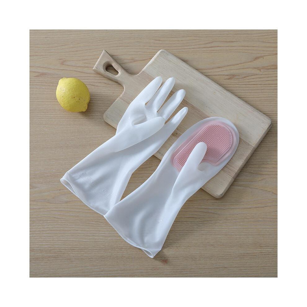 (1) 32CM Multifunctional Magic Brush Dishwashing Glove Rubber Kitchen Housework Cleaning Silicone Waterproof Gloves-image-OPC-PF7RX6B-NEW