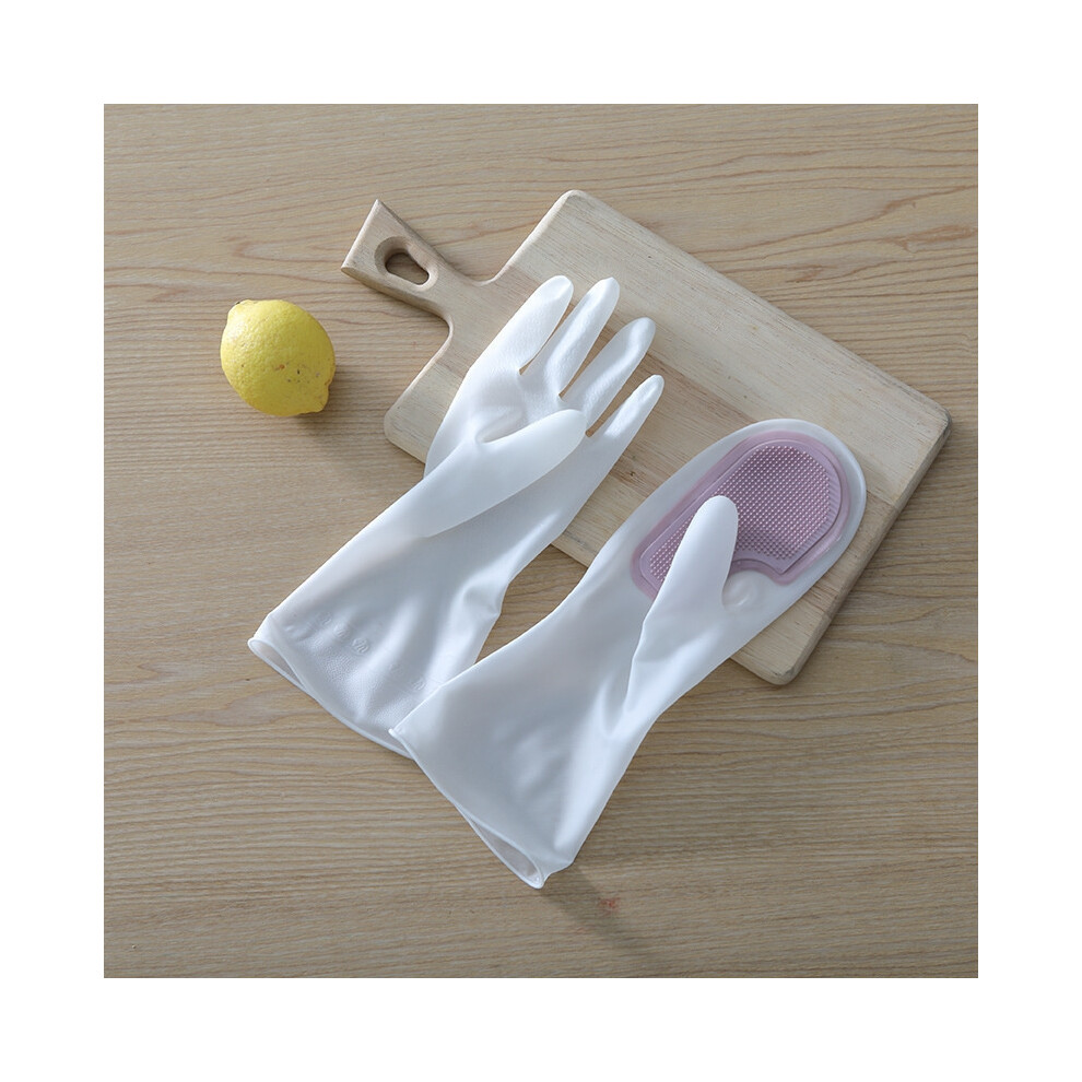 (4) 32CM Multifunctional Magic Brush Dishwashing Glove Rubber Kitchen Housework Cleaning Silicone Waterproof Gloves-image-OPC-PF7RX6F-NEW
