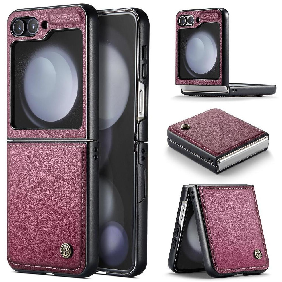 (Red) Caseme Case For Samsung Galaxy Z Flip 6 5G Shockproof Case Kickstand Card Slot Anti Fraud Wallet Case Red 764762779108