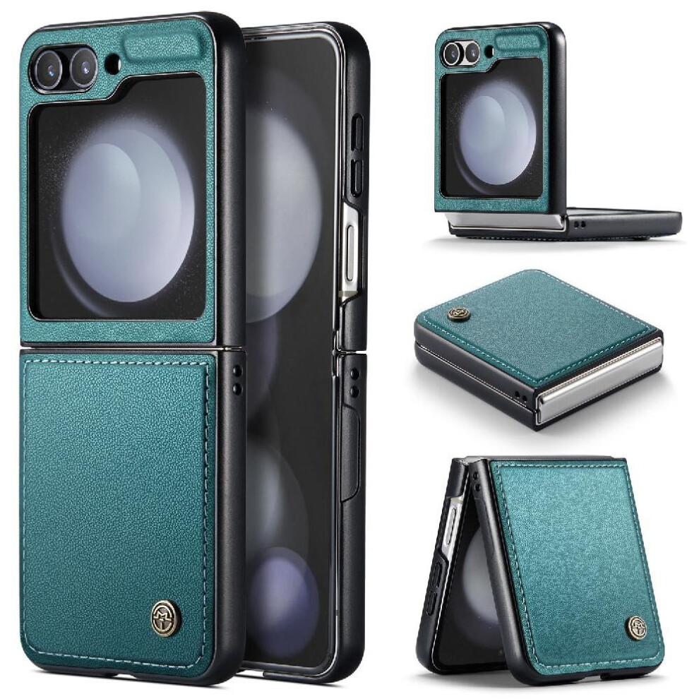 (Green) Caseme Case For Samsung Galaxy Z Flip 6 5G Shockproof Case Kickstand Card Slot Anti Fraud Wallet Case Green 764762779061