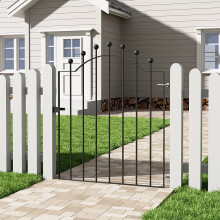 3ft Black Modern Metal Outdoor Garden Swing Gate Fence Gate 86 x 103cm