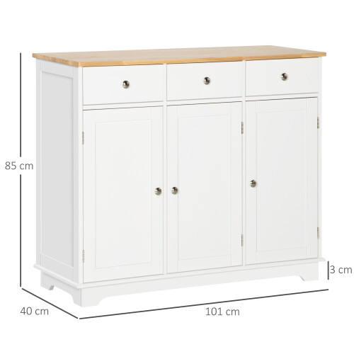 Homcom HOMCOM Modern Sideboard Buffet Cabinet with Storage Cabinets and Drawers White 1