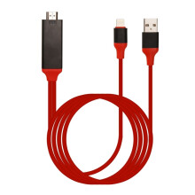 8 Pin Male to HDMI & USB Male Adapter Cable, Length: 2m(Red)