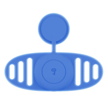 For Airtag Binaural Cover Waterproof Tracker Case Pet Collar Locator Silicone Cover, Color: Luminous Blue