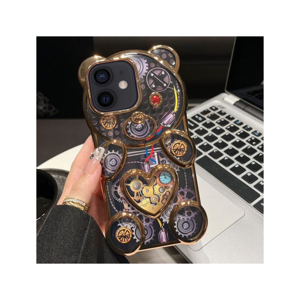 For Iphone 11 Bear Shaped Embossed Electroplated Tpu Phone Case(Gold) Gold 8776319981072