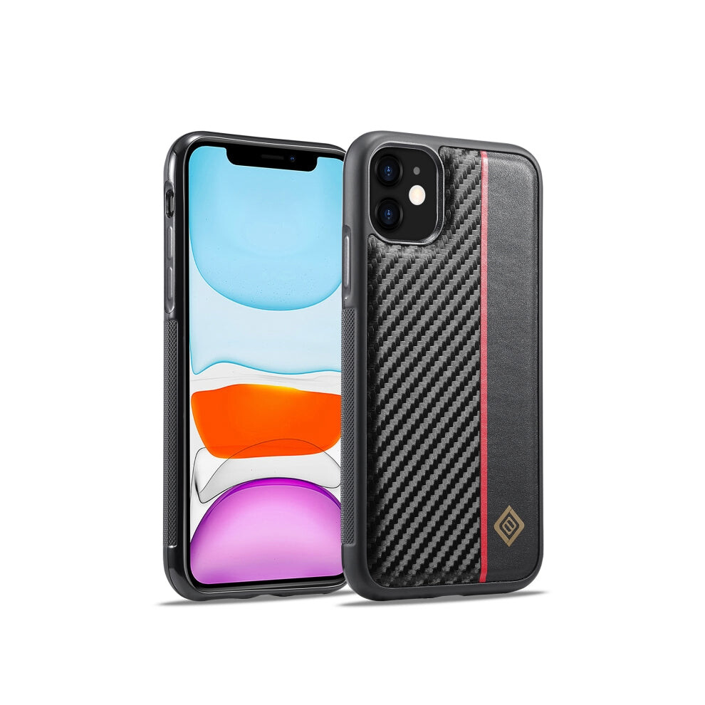 For Iphone 12 Mini Lc.imeeke 3 In 1 Carbon Fiber Texture Shockproof Phone Case(Black) Black 3001243662182