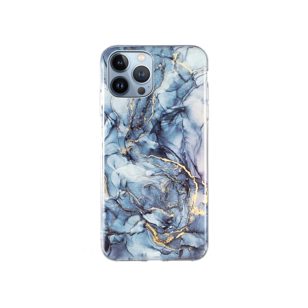 For Iphone 13 Pro Max Imd Marble Pattern Tpu Phone Case (Grey) Grey 3433201364683