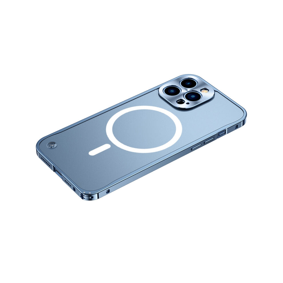For Iphone 13 Pro Metal Frame Frosted Pc Shockproof Magsafe Case (Ocean ) Blue 1042366114198