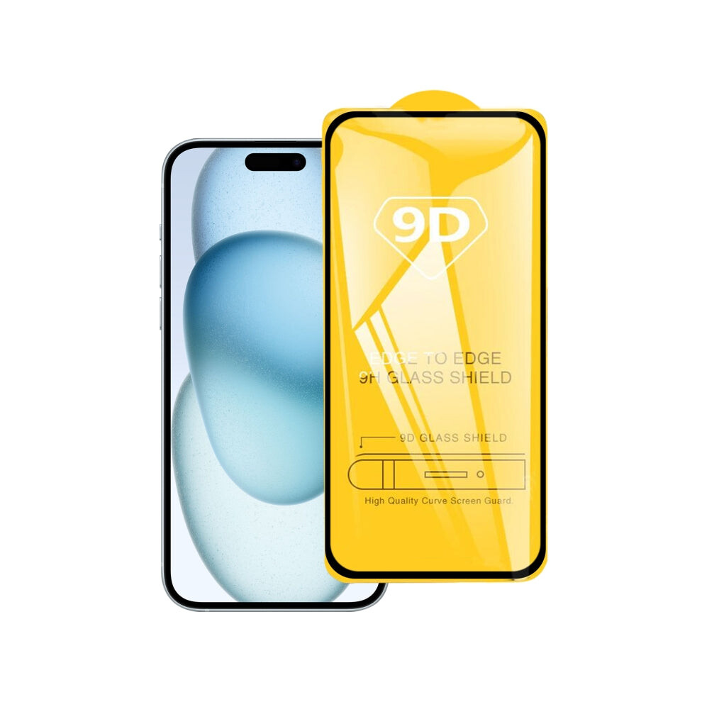 For Iphone 15 / 15 Pro 9D Full Glue Screen Tempered Glass Film 7617884777046