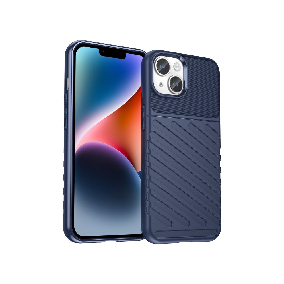 For Iphone 15 Thunderbolt Shockproof Tpu Phone Case(Blue) Blue 4966876060356