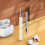 Q5 Bluetooth Earphone Telescopic Cleaning Pen Brush(White) 2