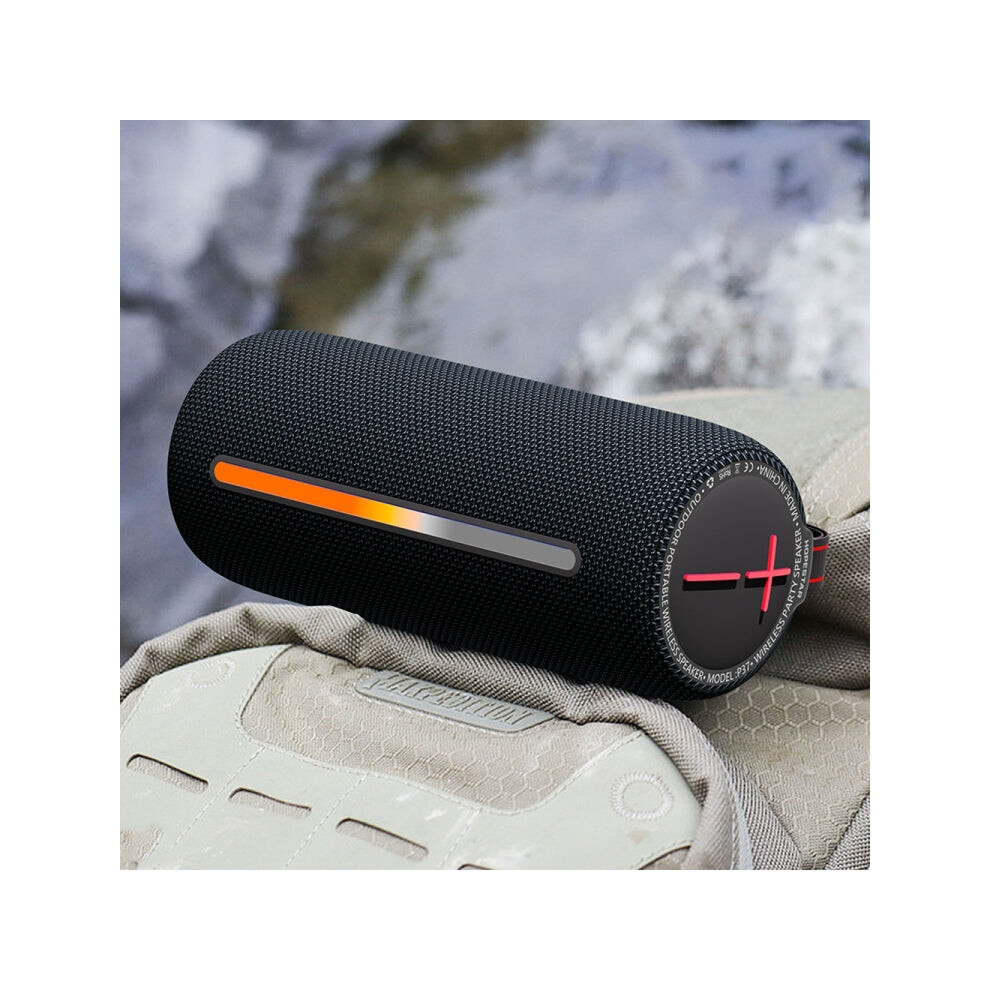 HOPESTAR P37 Outdoor Portable RGB Light Waterproof Wireless Bluetooth Speaker(Black)