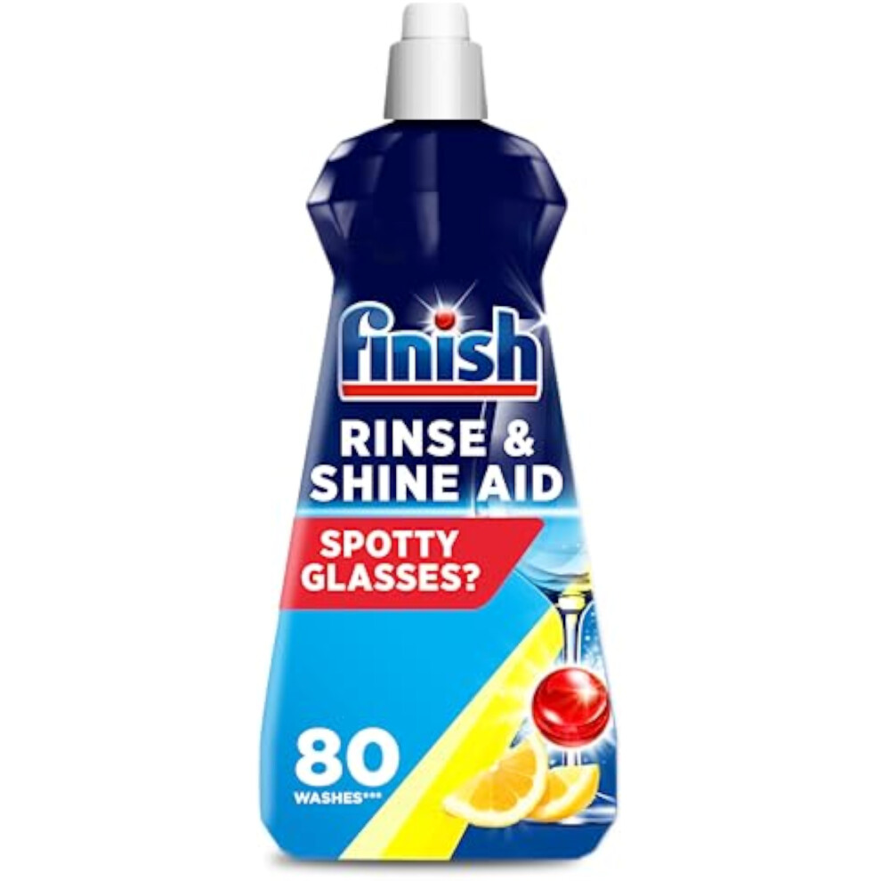 Finish | Finish Dishwasher Cleaner Rinse Aid | Lemon| 400ml |For Ultimate Clean and Diamond Shine